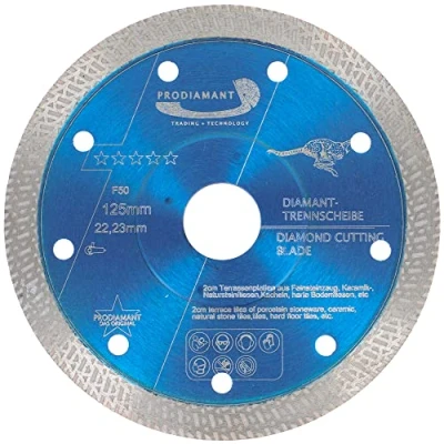 Abbildung von PRODIAMANT Profi Diamant Fliesenscheibe F50 125mm x 22,2mm Fliese Feinsteinzeug extra dünn für bis zu 20mm Plattenstärke