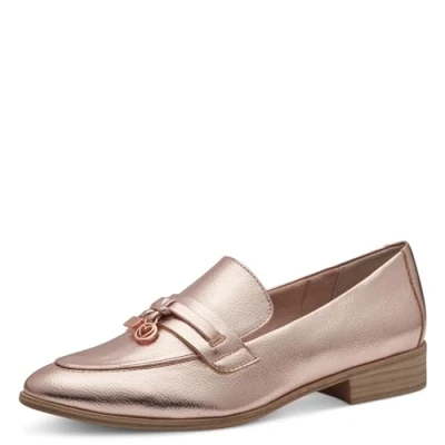 Abbildung von MARCO TOZZI Damen Loafer mit Absatz Elegant Bequem, Metallisch (Rose Metallic), 39 EU