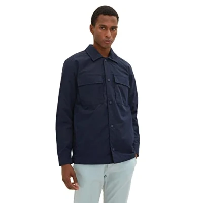 Abbildung von TOM Tailor MIT Aufgesetzten TASCHEN Übergangsjacke, Herren, Größe: Medium, Sky captain blue