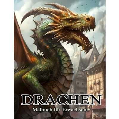 Abbildung von Drachen. Malbuch für Erwachsene.: 50 Vorlagen mit mythischen Handgemachte Zeichnungen fantastischen Kreaturen zum Ausmalen und Entspannen.