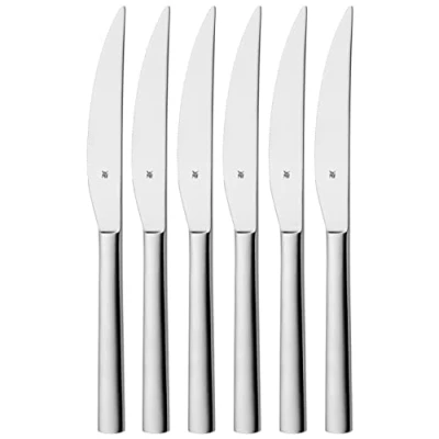 Abbildung von WMF Nuova Steakmesser Set 6 teilig, 23 cm, Pizzamesser, Cromargan Edelstahl poliert, spülmaschinengeeignet