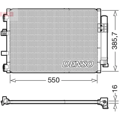 Abbildung von DENSO DCN10043 Klimakondensator mit Trockner R 134a FORD: FOCUS 3, C Max 2, 3 Turnier