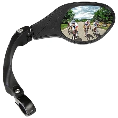 Abbildung von Arkham Fahrradspiegel rückspiegel HD Edelstahl Spiegel Generation 2.0, Fahrrad, Fahrrad Links für ebikes,Spiegel Fahrrad（1 Stück Recht Ellipse）