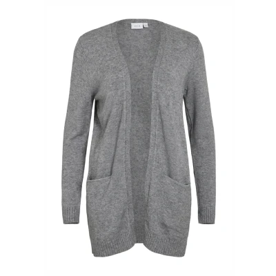 Abbildung von VILA Viril OPEN Cardigan Strickjacke, Damen, Größe: XS, Medium grey melange