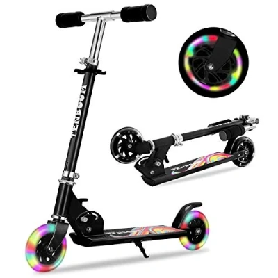 Abbildung von TENBOOM Roller Kinder Scooter 6 Jahre, 2 LED aufleuchten Räder Tretroller, Mädchen Jungen Klappbar höhenverstellbar hinterradbremse, für 3 10 Jahre