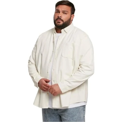 Abbildung von Urban Classics Corduroy Shirt Hemd, Herren, Größe: Small, Whitesand