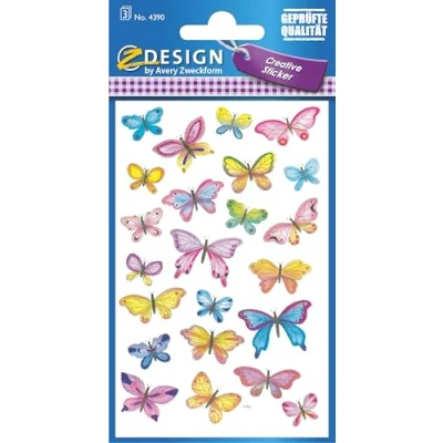 Abbildung von AVERY Zweckform 4390 Papier Sticker Schmetterlinge 69 Aufkleber (Deko, selbstklebend, Scrapbooking, Tagebuch, Fotoalbum, Bullet Journal, Poesiealbum, Briefe, Freundschaftsbuch, Dekorieren)