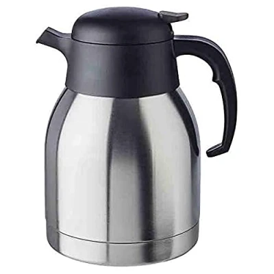 Abbildung von APS Isolierkanne „Classic“, Kaffeekanne mit Drehverschluss, Ø 14 cm, H: 19 doppelwandiger Edelstahl, für heiße und kalte Getränke, nicht spülmaschinengeeignet, 12 Tassen/1,5 Liter