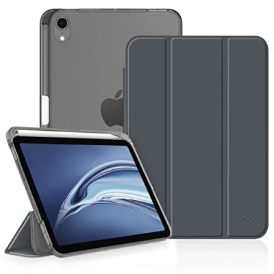 Abbildung von Fintie Hülle für iPad Mini 7 (A17 Pro) 2024 / 6. Generation 2021 8.3 Zoll mit Pencil Halter, Ultradünn Leichte Schutzhülle transparenter Rückseite Abdeckung, Auto Schlaf/Weck, Himmelgrau
