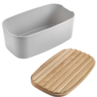 Abbildung von Metaltex 585020000 Bready Brotkasten, Off White, Holz