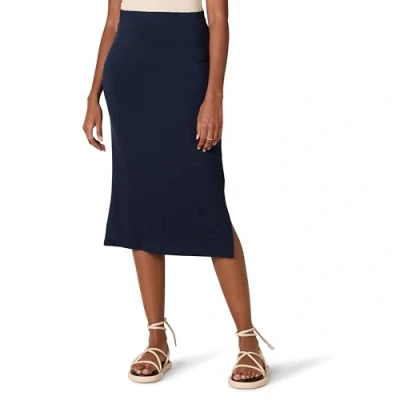 Abbildung von Amazon Essentials Damen Midirock aus Strick zum Hieinschlüpfen (erhältlich in Übergröße), Marineblau, XXL