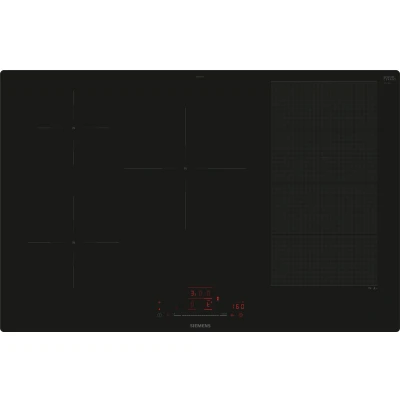 Abbildung von Siemens EX801HVC1E, iQ700, Smartes Induktionskochfeld, Autark, Flächenbündig, 80 cm, Schwarz, touchSlider Bedienung, Flexible und Intelligente Kochzonen, powerBoost für schnelleres Kochen, varioMotion