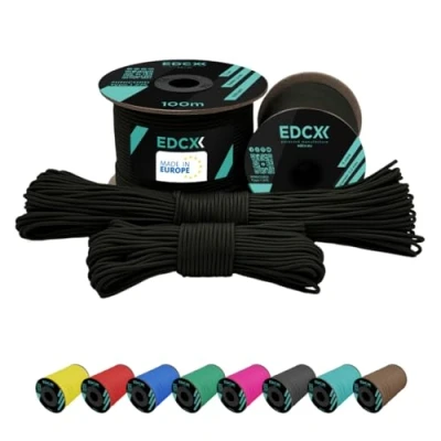 Abbildung von EdcX 2 mm Nylon Paracord 275 (50 und 100 m) 100% Nylonseil, 3 adrige Schnur, Nylonschnur in vielen Farben (Army Green,