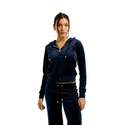 Abbildung von Juicy Couture Monogram Madison Sweatjacke, Damen, Größe: Medium, Night sky