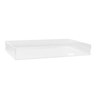 Abbildung von Fantasia Acryl Tablett Kunststoff Transparent zur Make Up Aufbewahrung von Kosmetik Pinsel und Schmuck Organizer Stapelbar Makeup Organisator Schmink 24cm