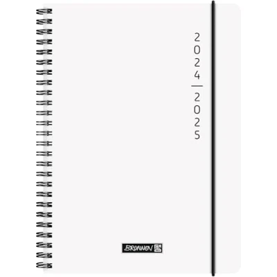 Abbildung von BRUNNEN Schülerkalender (2024/2025) „Plain White“, 2 Seiten = 1 Woche, A5, 208 Seiten, weiß