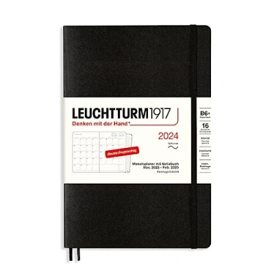 Abbildung von LEUCHTTURM1917 367582 Monatsplaner &amp; Notizbuch Paperback (B6+) 2024, 16 Monate, Softcover, Schwarz, Deutsch