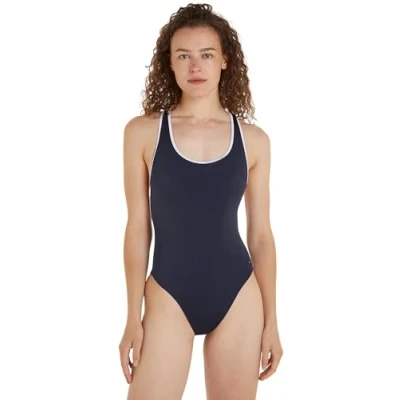 Abbildung von Tommy Hilfiger Essentials Racerback ONE Piece Badeanzug, Damen, Größe: XL, Desert sky
