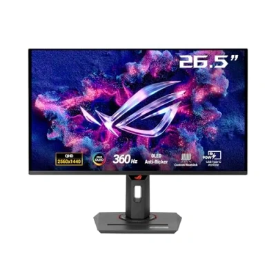 Abbildung von ASUS ROG Strix OLED XG27ACDNG 27 Zoll Gaming Monitor ((26,5 sichtbar) 1440p QD Panel, 360 Hz, 0,03 ms, Kühlkörper, Anti Flicker, Care+, gleichmäßige Helligkeit, G SYNC)