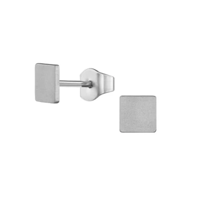 Abbildung von Traveller Ohrstecker Herren Edelstahl Quadrat flach Made in Germany 5 x mm 171009