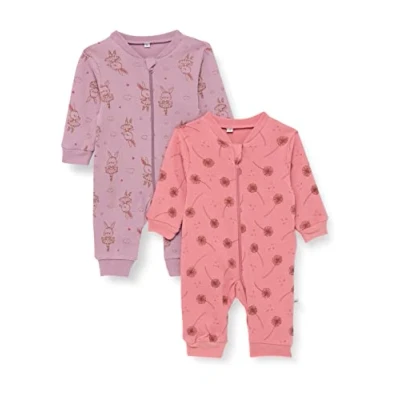 Abbildung von PIPPI Unisex Baby Nightsuit Zipper (2 Pack) Pajama Set, Dusty Rose, 104