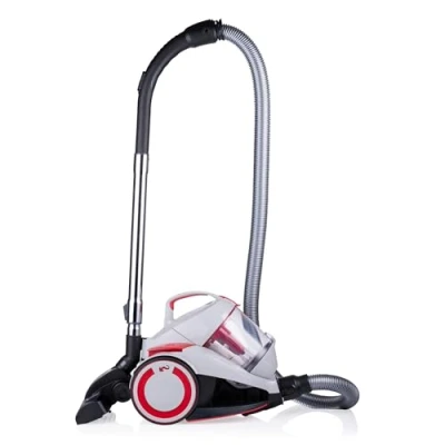 Abbildung von Dirt Devil Staubsauger ohne Beutel DD2502 700W HEPA 12 Filter 9M Reichweite mit Combibrush, Versenkter Bürste und Parkettbürste 4.5KG Staubsammelbox 1.8L Grau/Rot