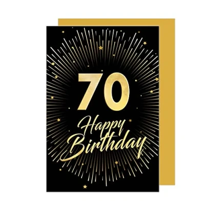 Abbildung von Edition Seidel Premium Glückwunschkarte zum 70. Geburtstag mit Umschlag. Geburtstagskarte Grusskarte Billet Karte Happy Birthday Mann Frau (GZ345 70 SW023)
