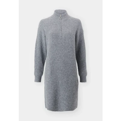 Abbildung von ONLY Onltokyo ZIP Dress Strickkleid, Damen, Größe: XS, Dark grey melange