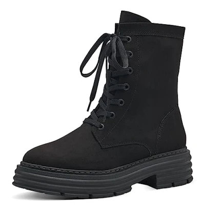 Abbildung von MARCO TOZZI Damen Stiefeletten zum Schnüren Winter Plateau, Schwarz (Black), 41