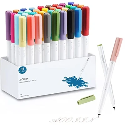 Abbildung von AOOIIN Stifte für Cricut Maker 3/Explore 3/Air 2, Ultimate feine Spitze Stiften 36 ​​Stück 0,4 Tip Markierungsstifte Set Schreibstift Fine Point Pen Machine