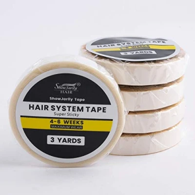 Abbildung von Showjarlly Tape Roll 3 Yards Lange und 8 mm breite Verlängerungen Extra starker, klarer doppelseitiger Klebeband für die vordere Perücke And Extensions (0,8 cm * Yards)