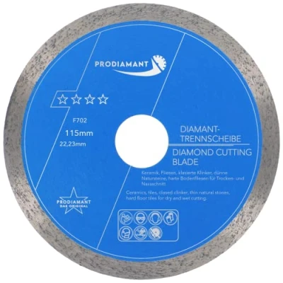 Abbildung von PRODIAMANT Profi Diamant Trennscheibe Prorim 115 mm x 22,23 kein ausbrechen bei glasierten Fliesen Feinsteinzeug Keramik