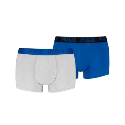 Abbildung von Puma MEN Everyday Trunks 2 PACK Panties, Herren, Größe: Large, Blue/grey melange