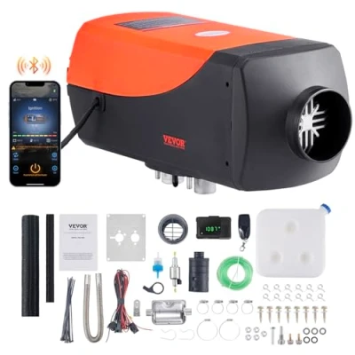 Abbildung von VEVOR Luft Dieselheizung Standheizung 12 V 8 kW, Luftheizung Air Diesel Lufterhitzer, 0,160,62 L/Std. mit LCD Display &amp; Fernbedienung Bluetooth APP