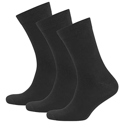 Abbildung von Nur Der 3er Pack Ohne Gummi Socken Herren, schwarz, 50
