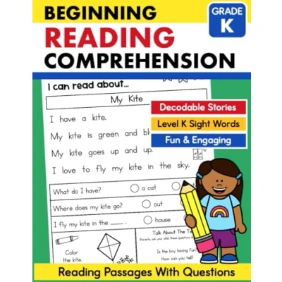 Abbildung von Beginning Reading Comprehension for Kindergarten Workbook: Sight Words Passages with Questions Emergent Readers (Comprehension Builders)