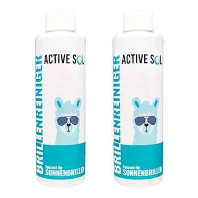 Abbildung von ActiveSol Brillenreiniger speziell für Sonnenbrillen 2 x 250 ml Nachfüllflasche Streifenfreier Glanz, neutraler Duft Sonnenbrillenreiniger Made in Germany