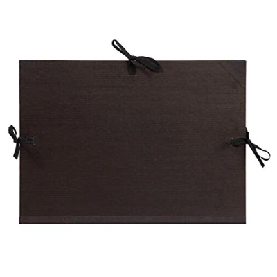 Abbildung von Clairefontaine 37200C Zeichenmappe Kraft mit bändern ohne innenklappen rücken 30 mm, Din A3, innen: 29.7 x 42 cm, außen: 32 45 schwarz