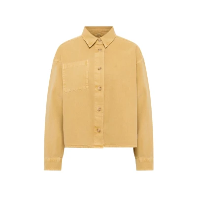 Abbildung von Mustang Style Salinas Modern Oversizefit Hemdbluse, Damen, Größe: 44, Prairie sand