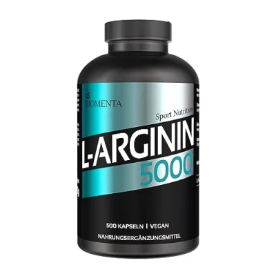 Abbildung von BIOMENTA L Arginin 5000 500 Kapseln hochdosiert vegan Normalgröße Premiumqualität