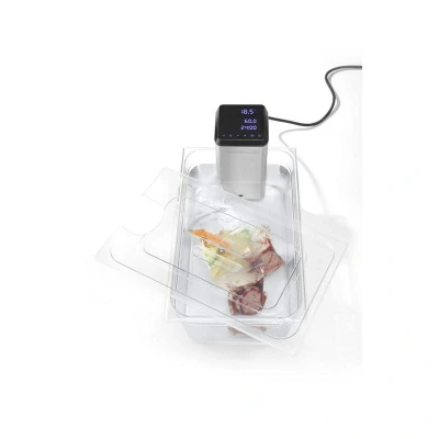Abbildung von Hendi GN Deckel 1/1 mit Aussparung rund für iVide Plus Sous Vide Stab 530 x 325 mm PC Kunststoff,