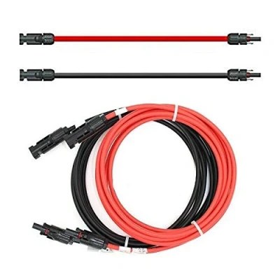 Abbildung von SOLARTRONICS Verlängerungskabel 4mm² inkl. Solarstecker 2x5m PV Kabel H1Z2Z2 K beidseitig rot/schwarz Photovoltaik mit Stecker Solarkabel für Solaranlage Made in Germany (2 x 5m)