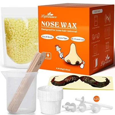 Abbildung von Lifestance Nasenhaar Wachs Set Nasenwachs Kit für Männer Schnell,Einfache,Schmerzfrei Nasen Wax Nasenhaarentferner Sticks mit 80g (10 20 mal die Verwendung)
