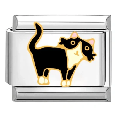 Abbildung von Quiges 9mm Italian Style Charm Modul Edelstahl Katze für Italienische Armbänder