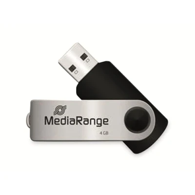 Abbildung von MediaRange USB 2.0 Speicherstick 4GB Mini Flash Laufwerk mit sicherem Drehkappengehäuse, externe Speichererweiterung Lesegeschwindigkeit von bis zu 17 MB/s, Farbe Schwarz