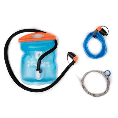 Abbildung von ALPIN LOACKER Outdoor Trinkblase mit Trinkschlauch für Sport und I super leichte Wasserblase Trinkbeutel zum Wandern Trinksystem BPA frei, 1L