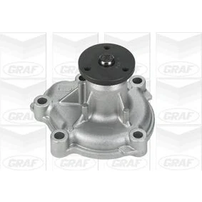 Abbildung von GRAF PA834 Wasserpumpe mit Dichtung mechanisch Stahlblech für Keilrippenriementrieb OPEL: Astra J Hatchback, Corsa D Meriva B