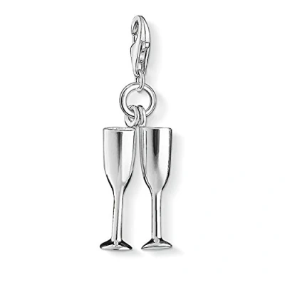 Abbildung von Thomas Sabo Damen Charm Anhänger Gläser Champagner Club 925 Sterling Silber 1288 001 12