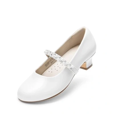 Abbildung von DREAM PAIRS Mädchen Mary Jane Strap Flache Schuhe Ballerinas Prinzessin Schulschuhe,Size 36,Weiss,SDFL2403K