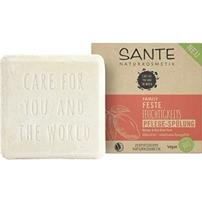 Abbildung von SANTE Naturkosmetik Fester Conditioner für trockenes Haar, Vegane Formel mit Mango und Bio Aloe Vera, Feste Feuchtigkeits Pflege Spülung, 1 x 60 g